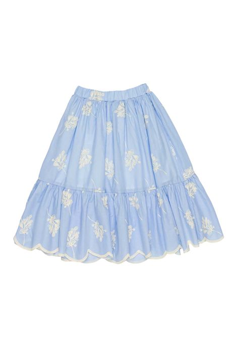 Gonna con ricamo Lù-Lù BY MISS GRANT | LL4350AZZURRO